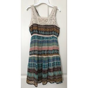 Tiered lace & sheer dress